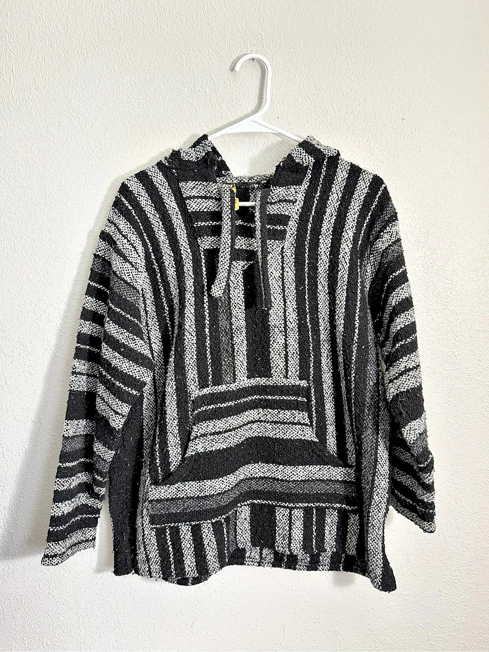 Vintage Franks Textile Striped Baja Poncho